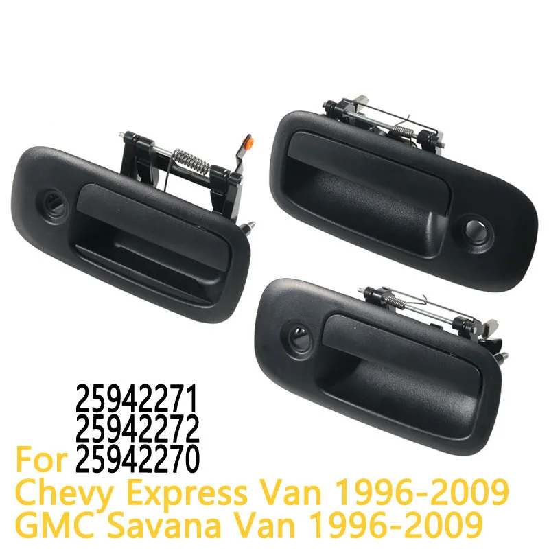 Exterior Door Handles for 1996-2009 Chevy Express,GMC Savana 1500 2500 3500 4500 Van 25942271 25942272 25942270 10359094 79320