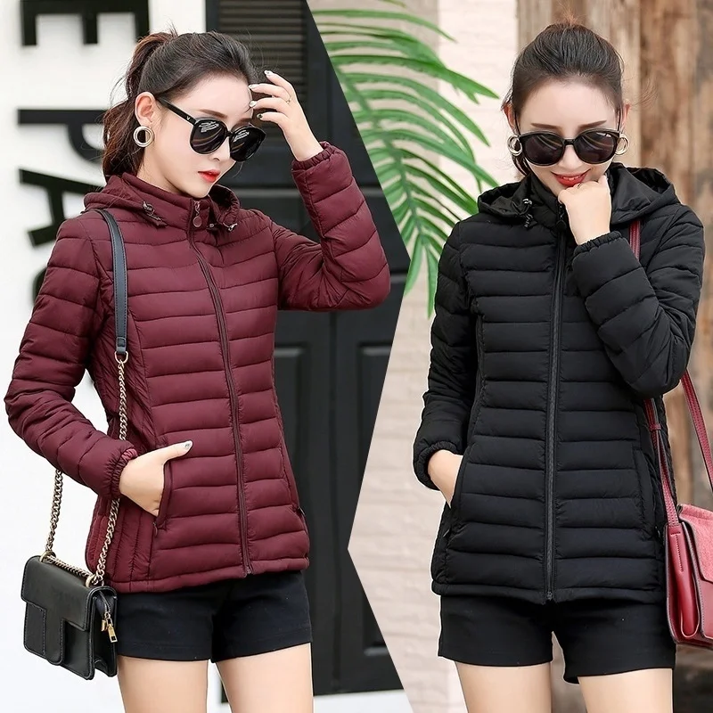 Winter Women's Jacket Warm Hooded Fashion Fill Down Cotton Coat Spring and Autumn Slim Fit Zipper Coat Women's Clothes 2023