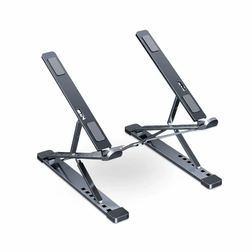 Wear Resistant Adjustable Laptop Stand Double Layer Ventilation Portable Tablet Stand Foldable Notebook Holder Home Office