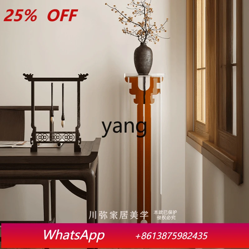 

LTT acrylic flower stand Chinese Zen tea room floor-to-ceiling bracket rack