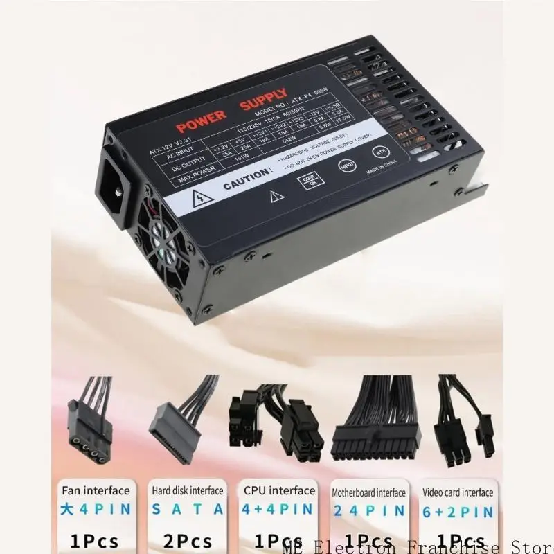 T5EA 110-264V 600W Unidade fonte alimentação completa para jogos PC Flexs ATXS 1U