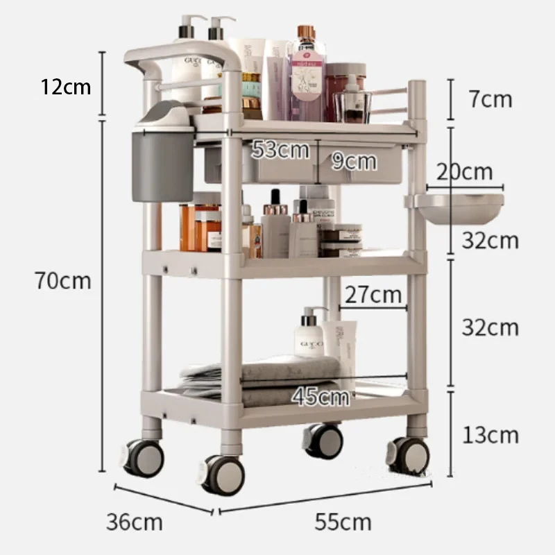 Carrinho de beleza para salão de beleza, ferramenta especial, carrinho de armazenamento para clínica dentária com gavetas, móveis médicos móveis