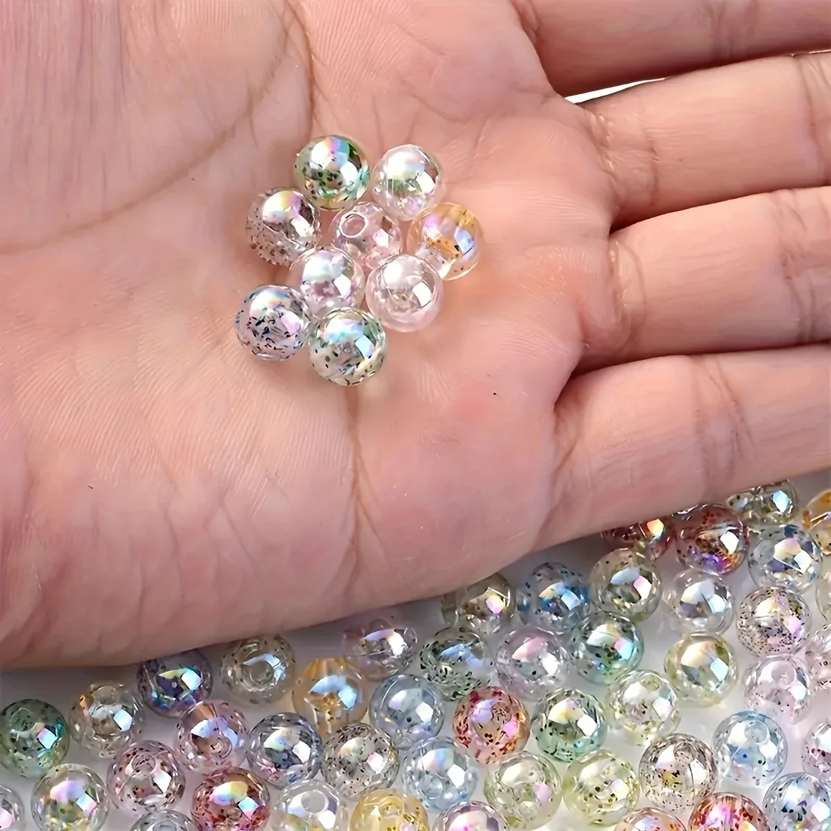 10/8/6 مللي متر مختلط اللون AB مسحوق شغل الخرز الشفاف DIY بها بنفسك حبة صنع الملحقات الفاصل الزخرفية الخرز لصياغة #3