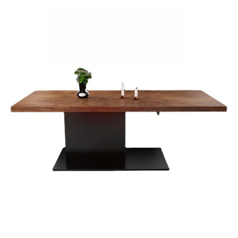 Solid wood home living room dining table rectangular creative dining bar table board type art personality table