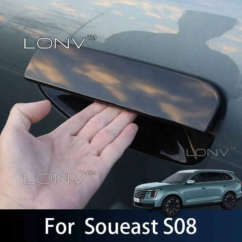 Car Decoration Door Handle Cover For Soueast S08 DM S08 i-DM 2026 2027 2025 Car Carbon Fiber Black Accessories Exterior Styling