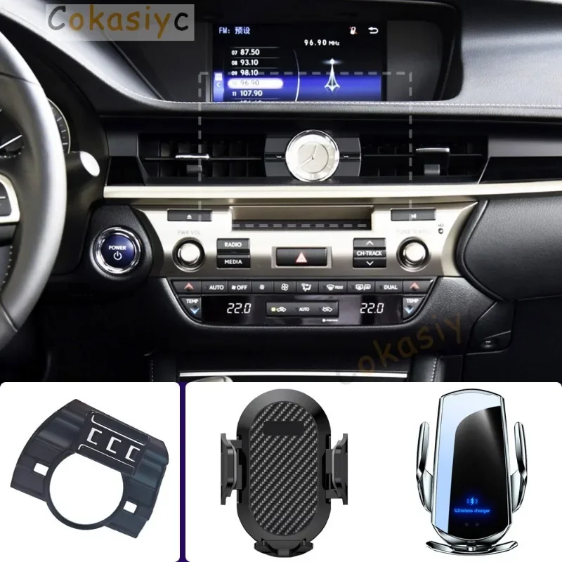 

Car Phone Holder For Lexus ES 300h 2013 2014 2015-2017 Mobile Phone Mounts Car Wireless Charging Special Fixed Base Accessories