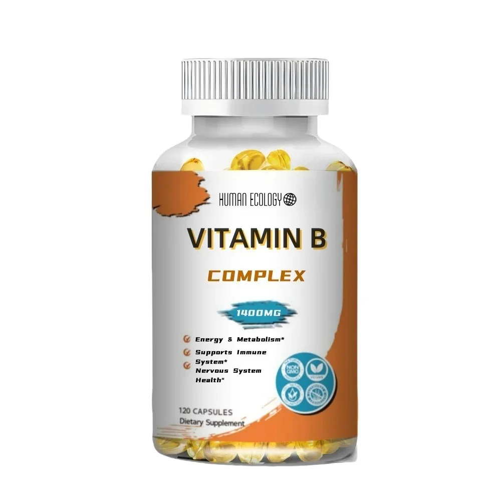 Vitaminas B que incluyen B12, B1, B2, B3, B5, B6, B7, B9, Ácido Folico - Suplemento de vitamina B Apoya el metabolismo de energía saludable