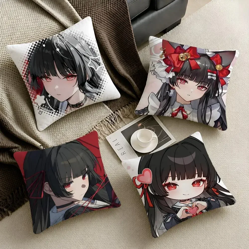 Gaming Wuthering Waves Chisa Chibi Cushion Cover Throw Pillow Soft Short Plush Durable Colorfast Sofa Bedroom Home Decor Gift