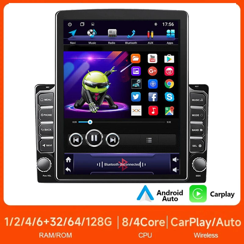 

9.7" Vertical Tesla style Car Radio Carplay 2 Din Android 13.0 Autoradio Multimedia Touch Screen for For Honda Ford Nissan VW