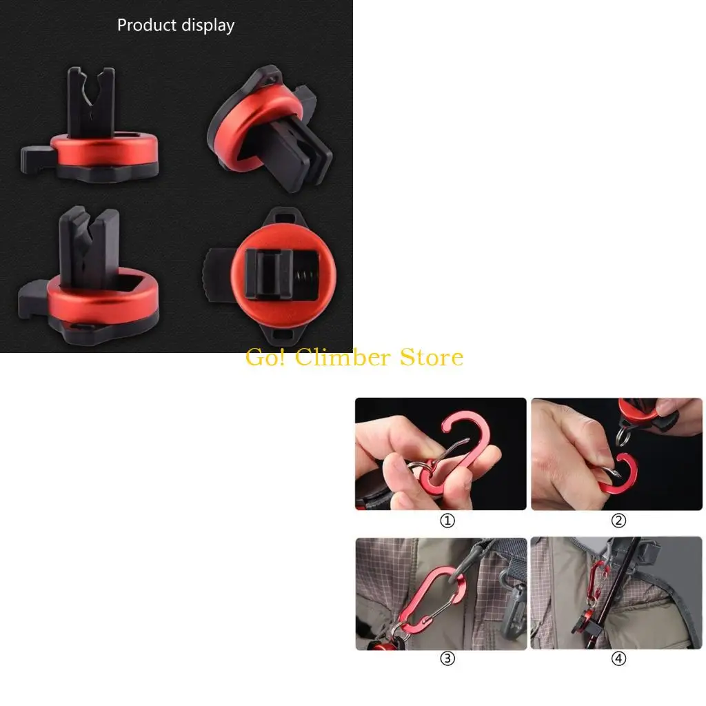Q84C Adjustable Fishing Rod Clamps Durability Aluminum Alloys Fishing Rod Clip Fishing Tool Accessories
