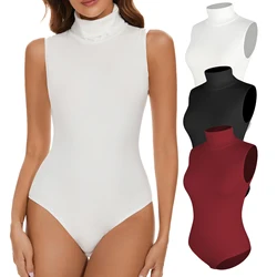 Body sin mangas de cuello alto para mujer, mono ajustado Sexy sin costuras, levantador de glúteos, moldeador de cuerpo liso, corsé para el vientre, ropa femenina