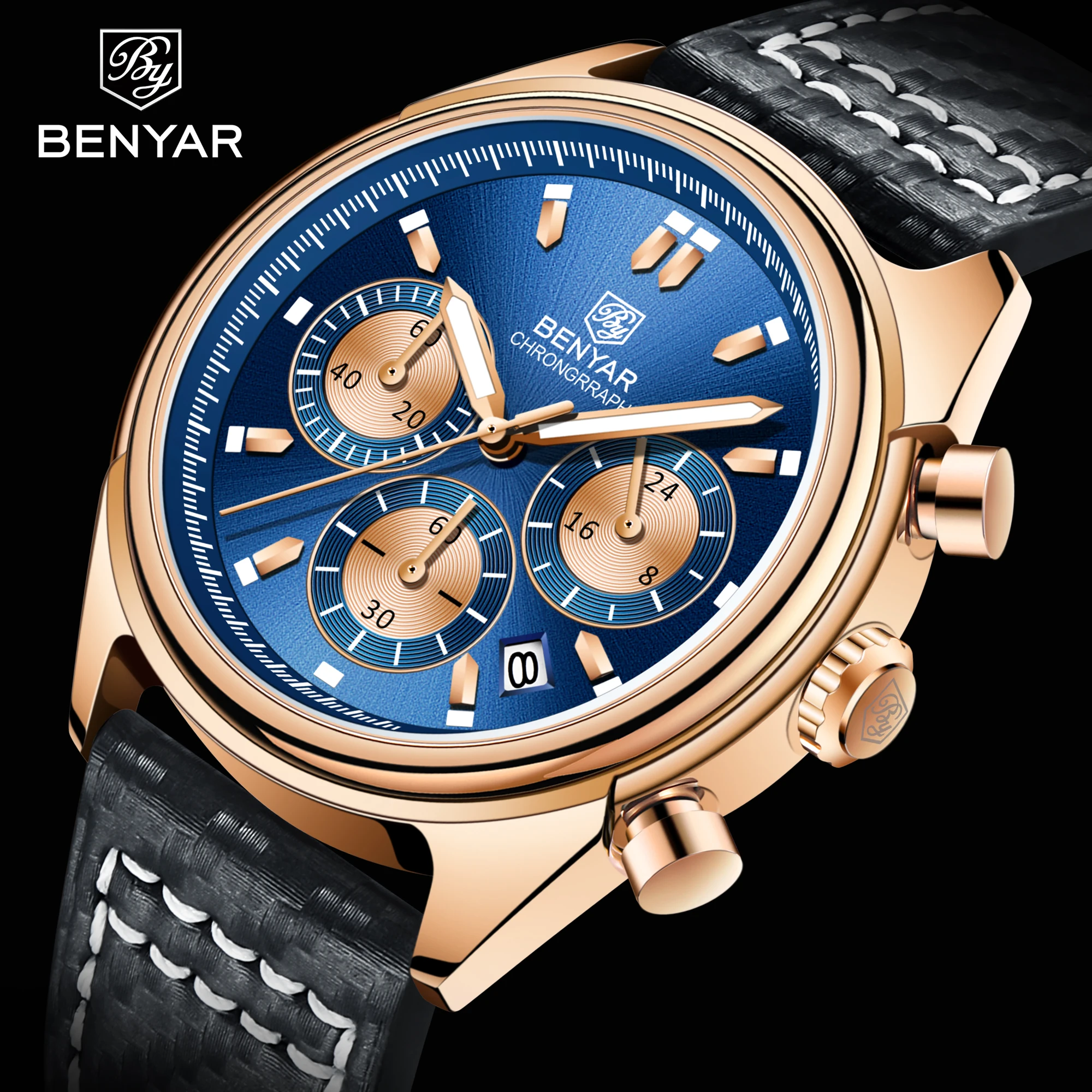 BENYAR 2023 New Top orologio da uomo al quarzo orologio sportivo di lusso orologio con datario automatico moda oro reloj hombre Mais Vendidos