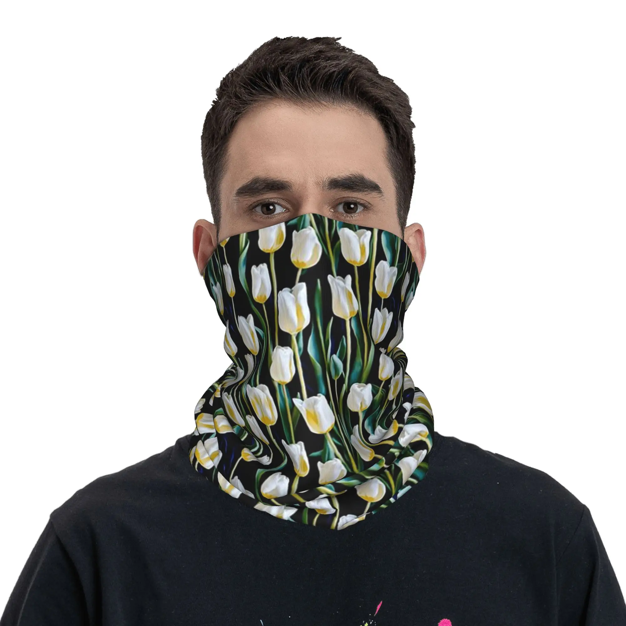 Tulip Bandana Neck Gaiter Printed Mask Scarf Balaclava Riding Unisex Adult Windproof