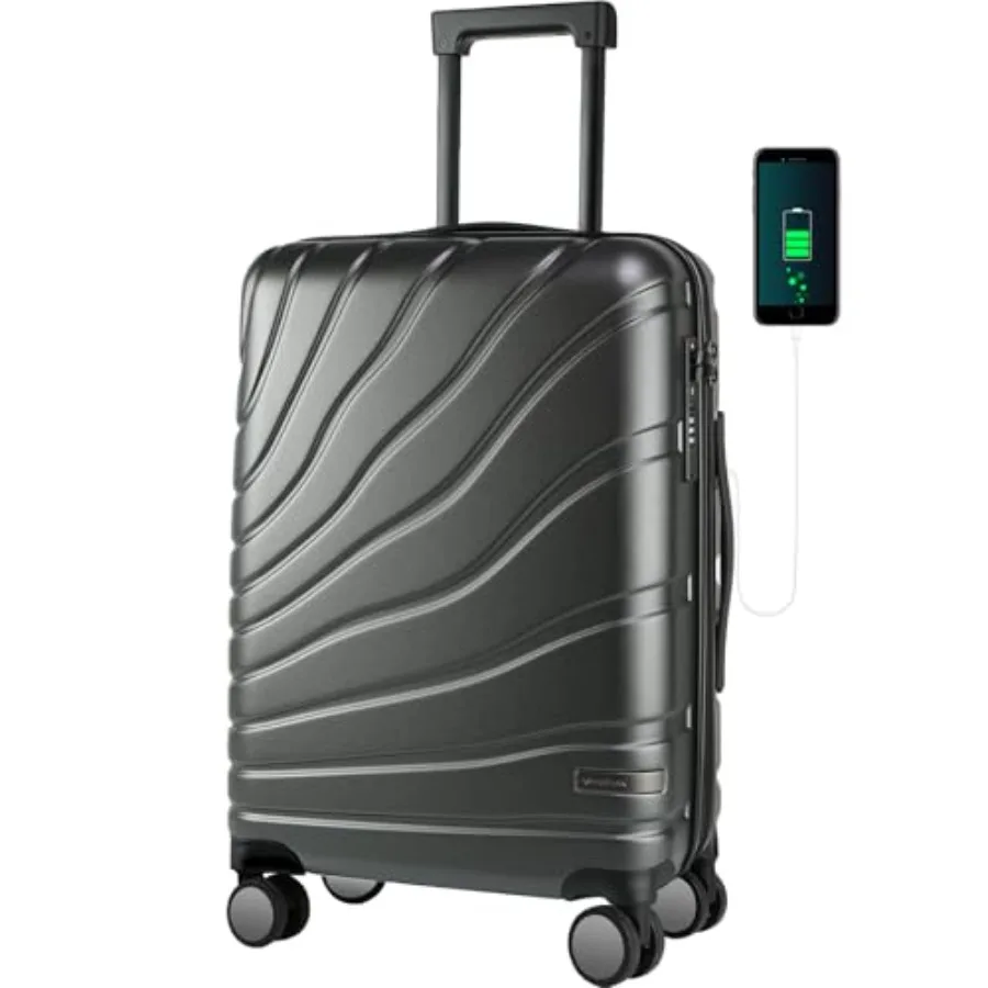 Carry On Luggage with Spinner Wheels and TSA Lock, Expandable Fashionable Hard Shell Suitcase airline approved 20 Inch Carry-On