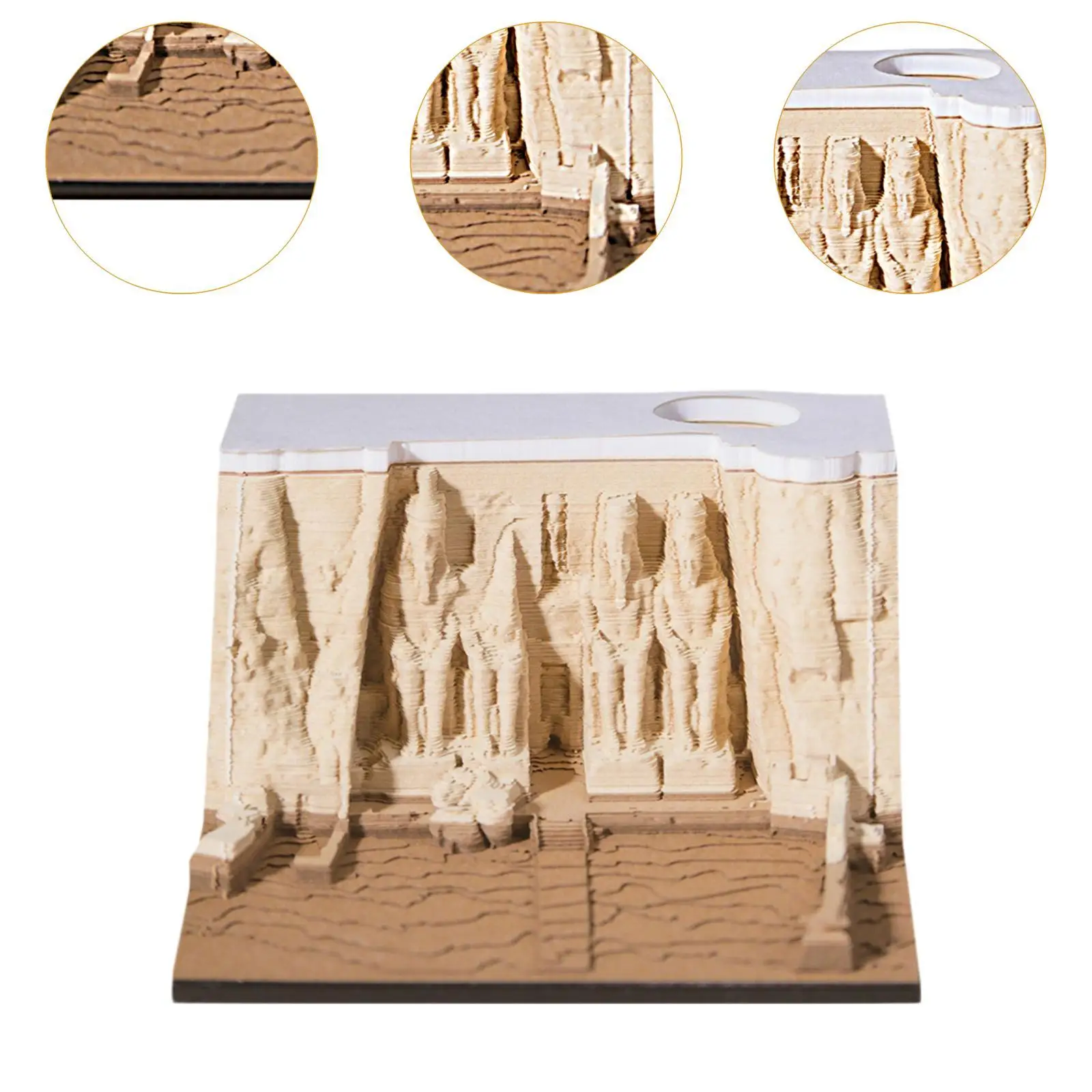 

3D Calendar 2025 Ancient Egyptian Temple Paper Carving 3D Memo Pad Desktop Decoration Sculpture for School Office Birthday Gift
