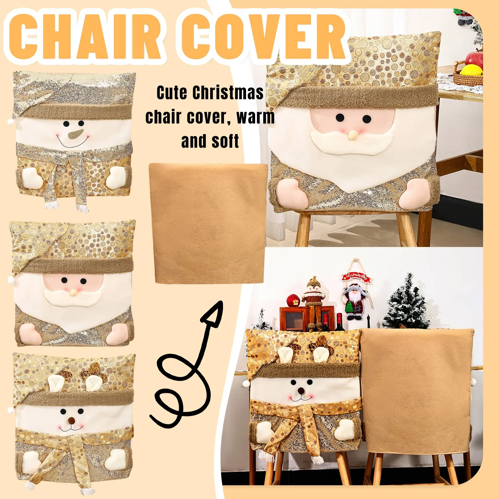 

Christmas Chair Cover Stool Cover Doll Chair Cover Restaurant Home Decoration