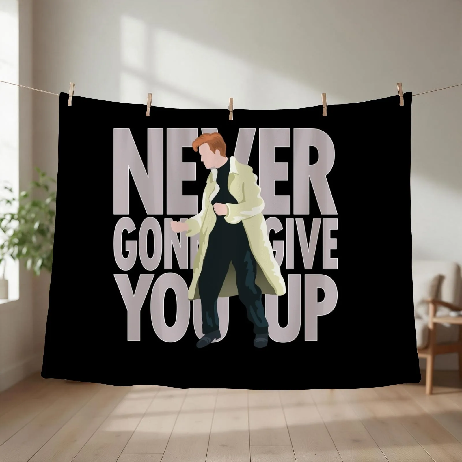 Rick - Never Gonna Give You Up Throw Blanket couch cozy soft plush fuzzy picnic outdoor blanket