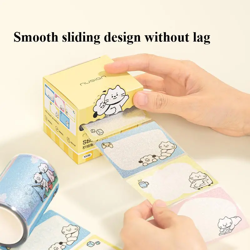 1 Box Deli Nusign NS1206 Quick-Pull Sticky Notes 70x50mm 100 Sheets Box Adhesive Bottom Office School Use