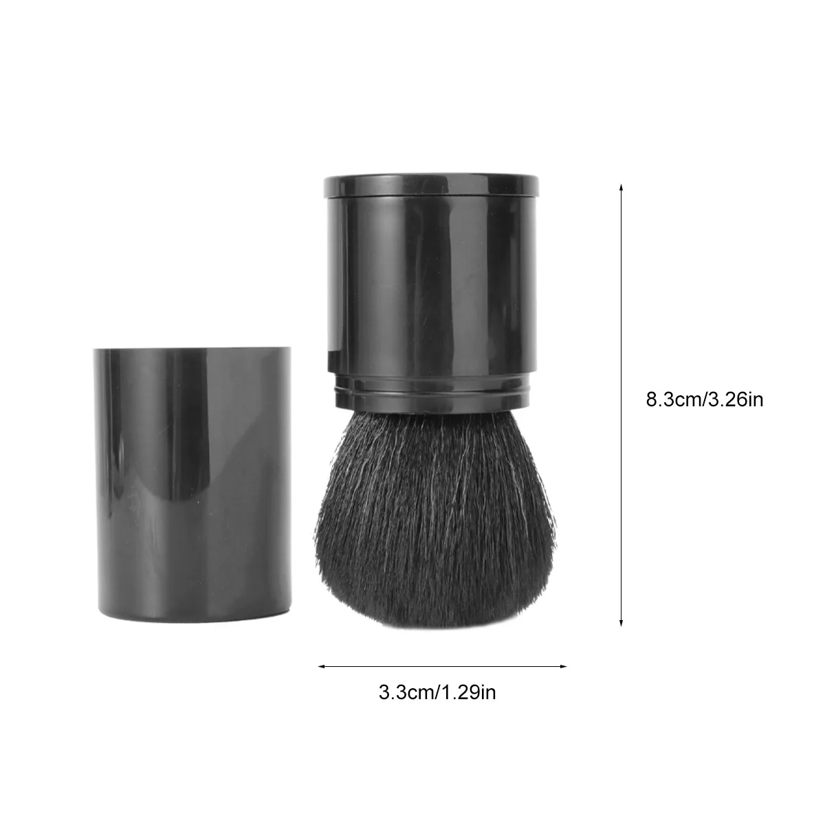 Brocha de maquillaje negra Flexible en polvo suelto para base, corrector, colorete, resaltador, suministros faciales, polvo suelto