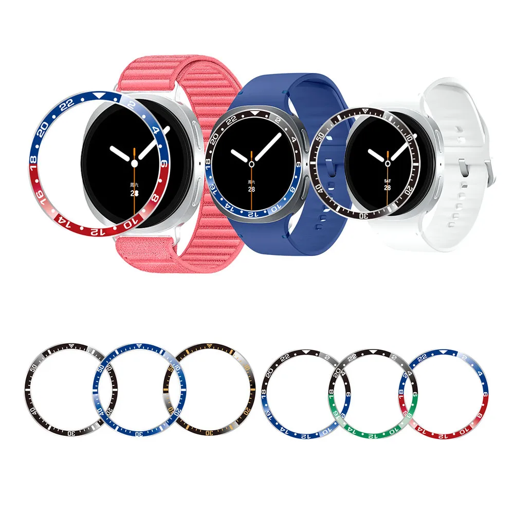 BEHUA Casing Bingkai Gaya Cincin Bezel untuk Jam Tangan Samsung Galaxy 8 40MM/44MM Jam Tangan Pintar Watch8 Aksesori Bingkai Cincin Pelindung