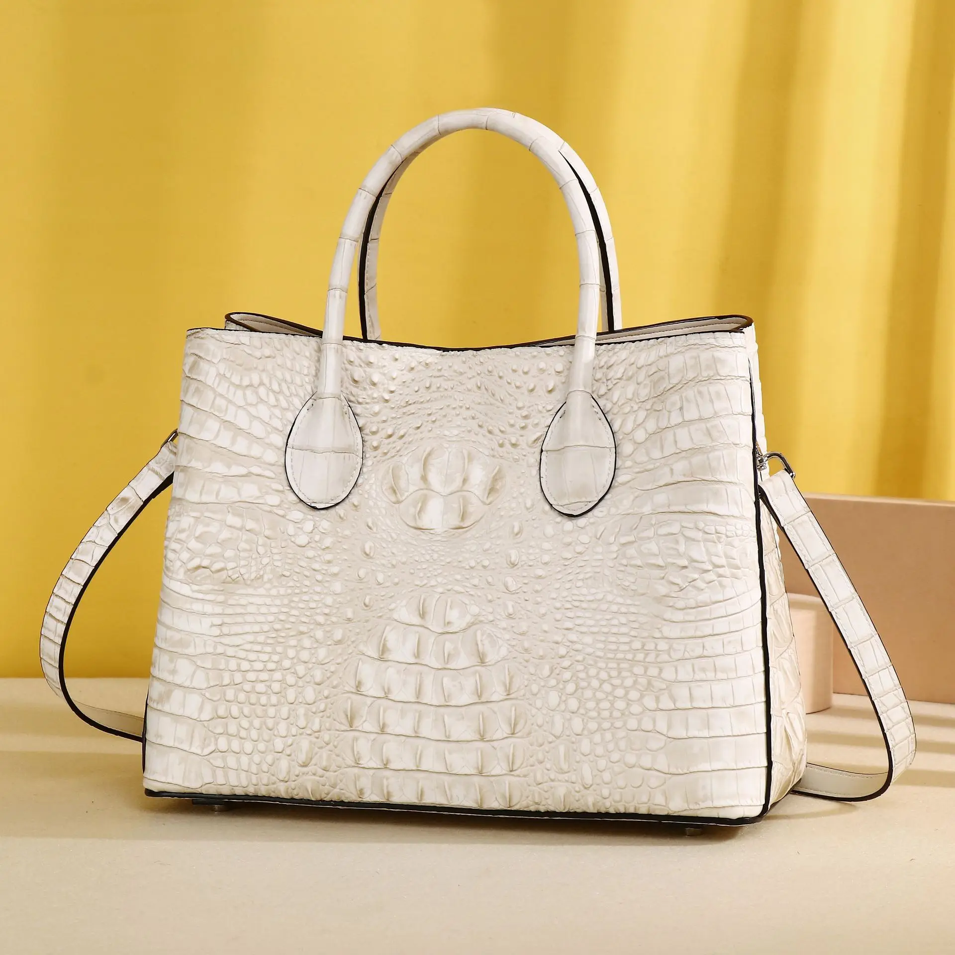 New Fashion Alligator Pattern Women Handbags European Cow Genuine Leather Shoulder Female Girl Brand Luxury Crossbody Bag