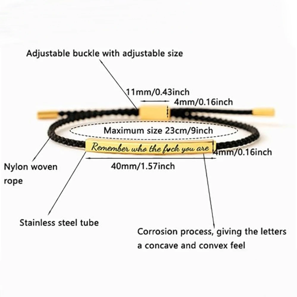 Popular Charm Motivational Tube Bracelet for Lovers Gift Fashion Adjustable Stainless Steel Lettering Bracelet Jewelry Wholesale
