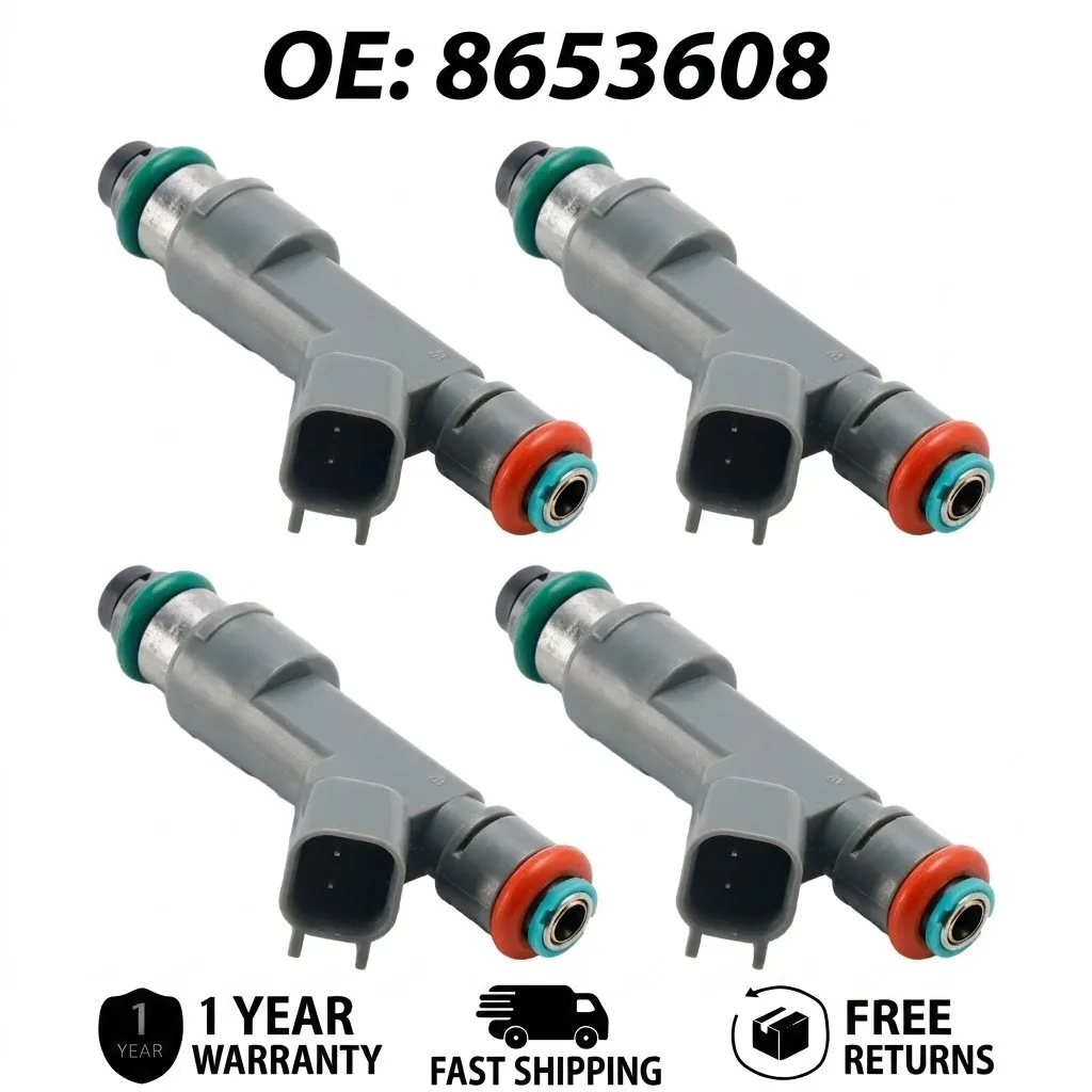 

4pcs Fuel Injectors for Volvo XC90 S80 4.4L V8 2005-2011, Replacement Part 8653608, High Performance Petrol Nozzles