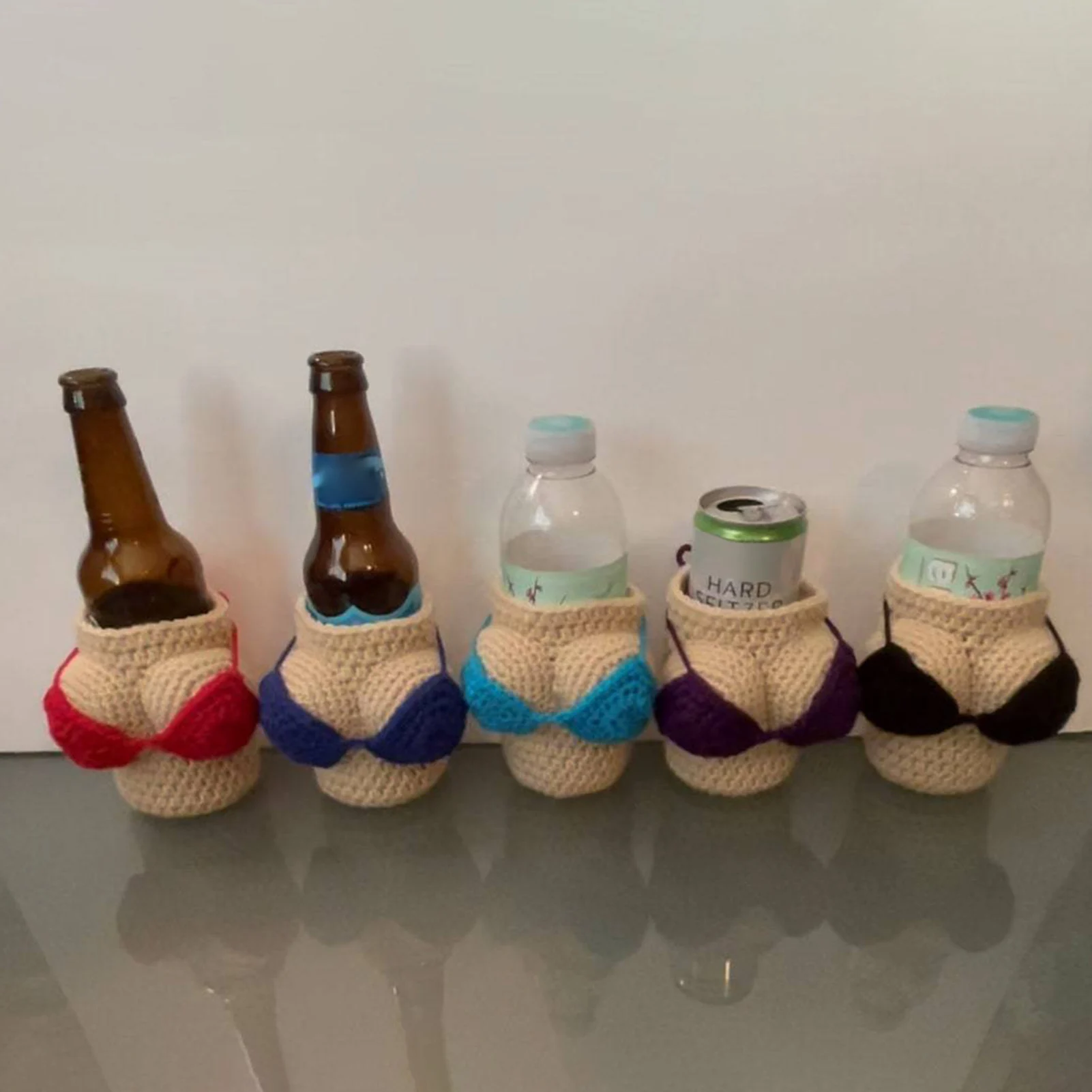 Bikini Knitted Wine Bottle Cover Multifunctional Stylish Cup Holder Birthday Chirstmas Gift