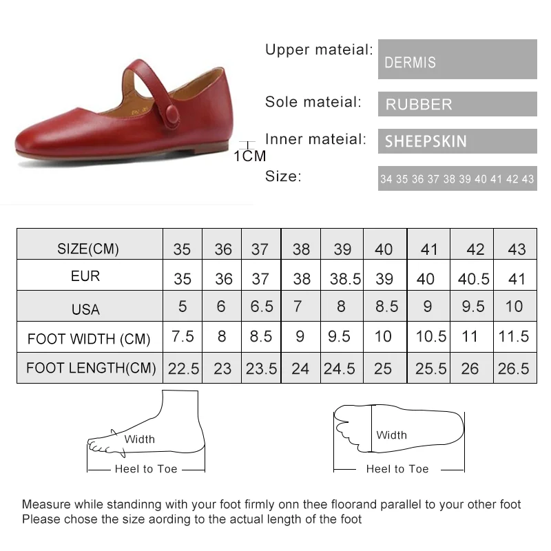 AIYUQI Women\'s Flat Shoes Genuine Leather 2024 New Spring Women\'s Mary Jane Shoes Red Literary Ballet Shoes Women