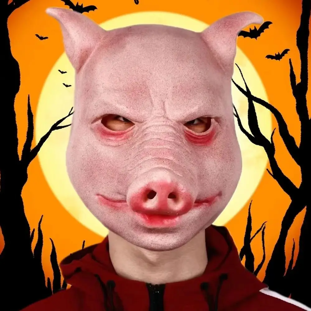 

Cosplay Horror Pig Head Mask Full Face Latex Animal Mask Halloween Carnival Party Costume Role-playing Props