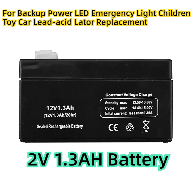 For Backup Power LED Emergency Light Children Toy Car Lead-acid Lator Replacement 12V 1.3AH Battery