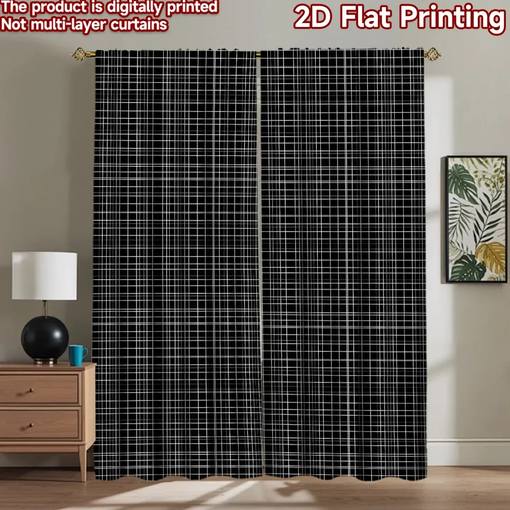 

1pc 2D flat Photography Backdrop Tapestry Black and White Grid 100% Polyester Holiday Decorations Perfect for Suitable for
