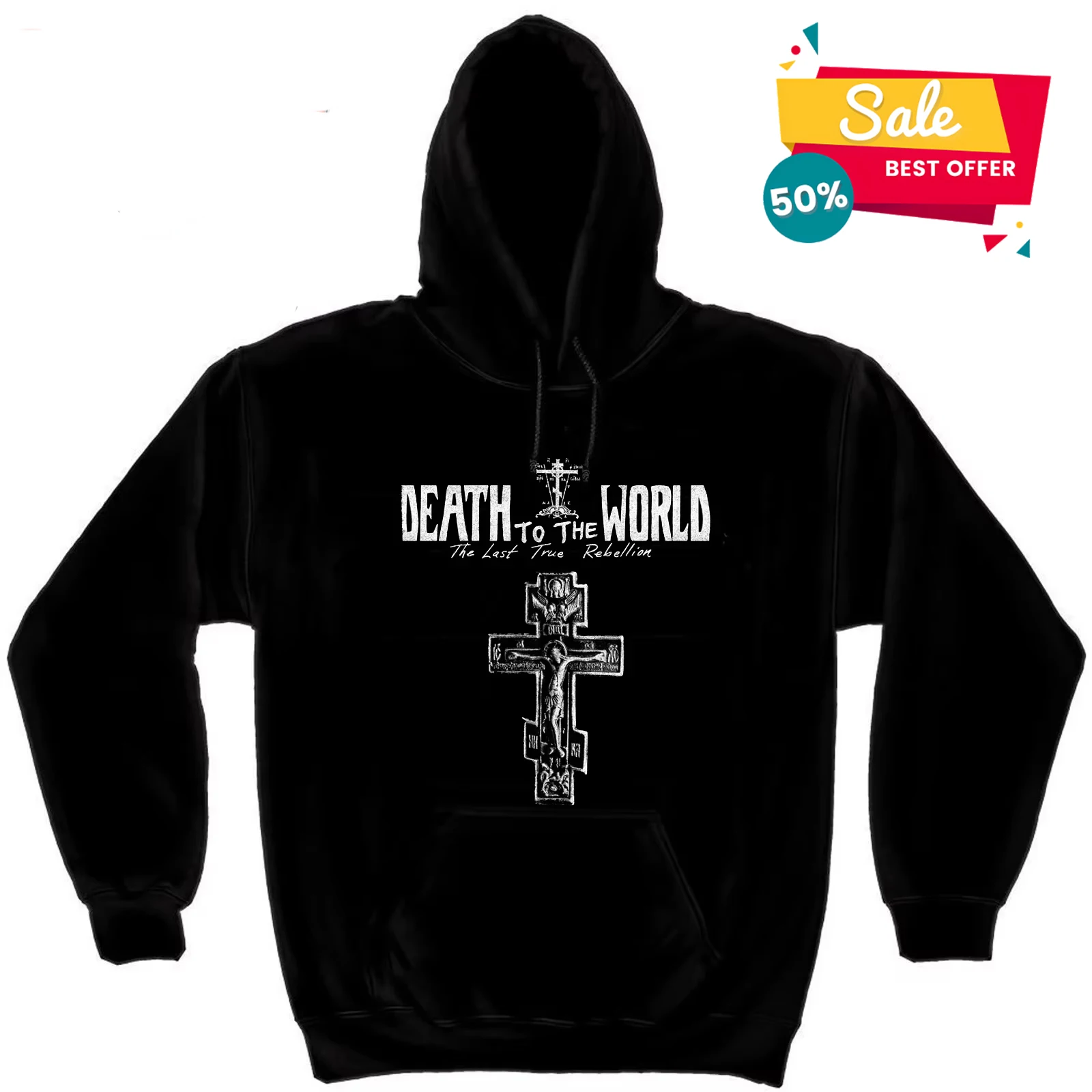 

Православный крест The Last True Rebellion Death To The World пуловер с капюшоном новые удобные повседневные мужские толстовки из 100% хлопка