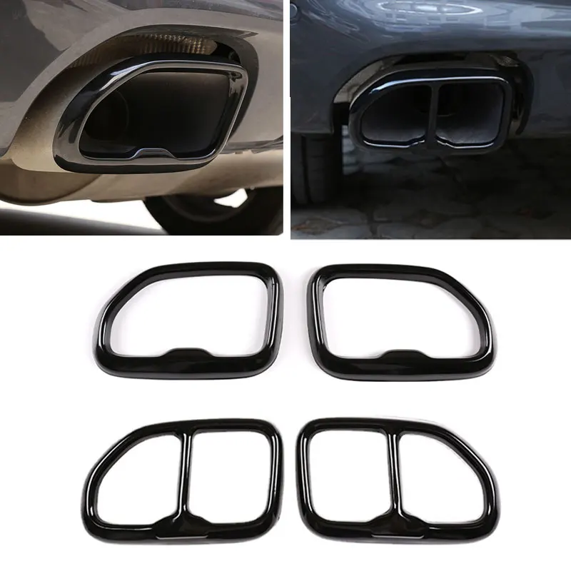 

For BMW X3 G01 X4 G02 2018-22 Stainless Steel Glossy Black Car Tail Exhaust Pipe Outlet Muffler Pipe Parts Cover Protective Trim