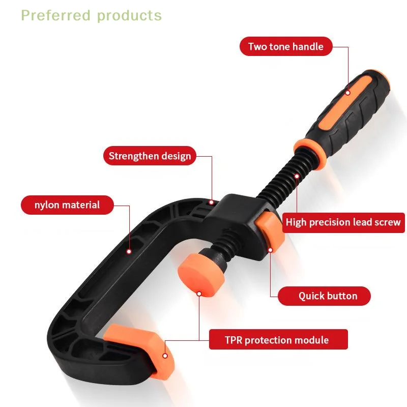 Набор инструментов изготовления, регулируемый зажим G-образной ручки; прочные пружинные зажимы 2/3 дюйма