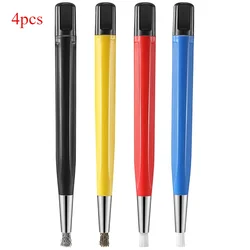 4Pcs/Set Rust Removal Brush Pen Glass Fiber / Brass /Steel /Nylon Brush Pen Shape Watch Parts Polishing Cleaning Tool