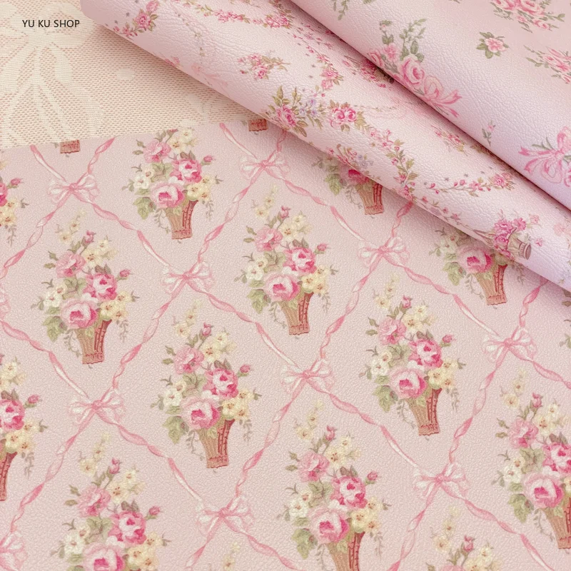 Vintage Placemat for Table Bow Rose Floral Heat Insulation Mat Leather Table Mat Waterproof Oil Resistant Hot Western Placemat