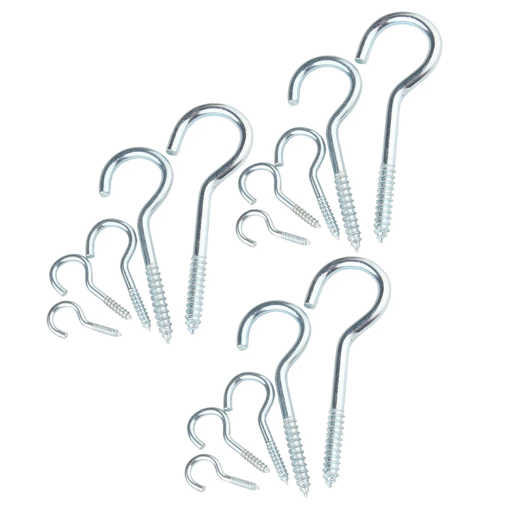 

15pcs Heavy Duty Hooks Screw Hang Wall Garage Storage Self-tapping Home Space Saving Shape