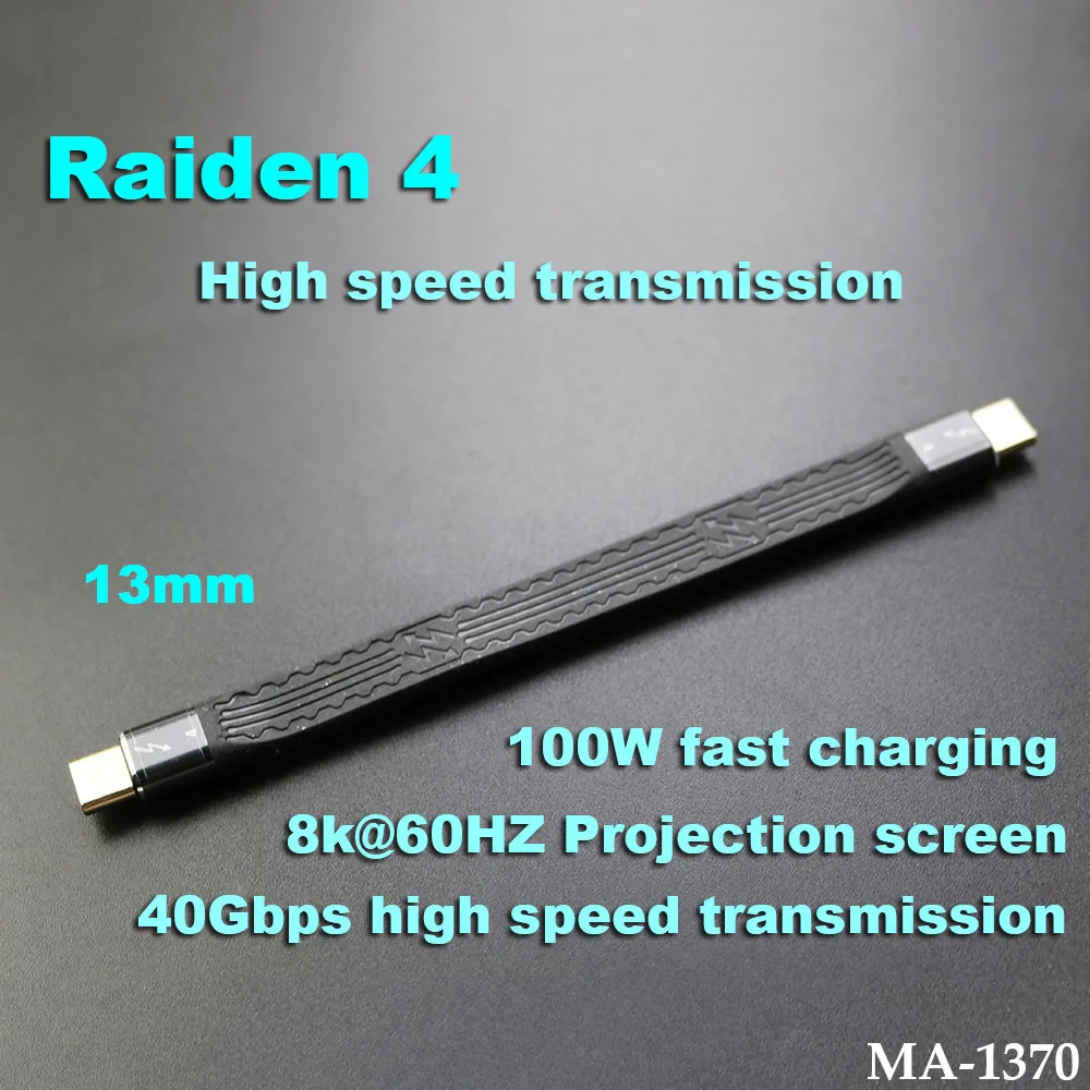 

1pcs Raiden 4 Type-c Male to Male Cable 40Gbps Video Transmission 100W Fast Charging One-Way Mac With Portable Display 8K@60HZ