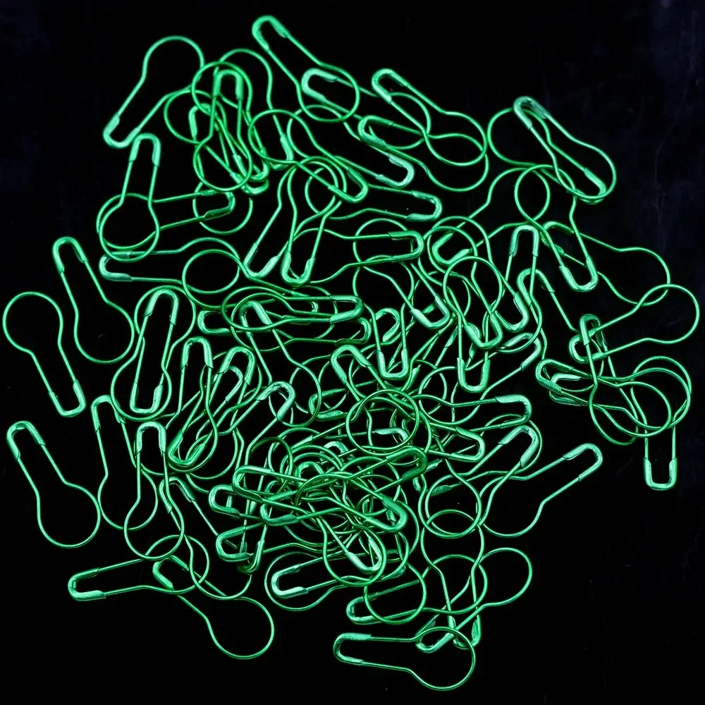 

200Pcs Safety Pins Brooches Knitting Needles Stitch Marker Hangtag Green Bulb Gourd Flask Shape Jewelry DIY Findings 21x9mm