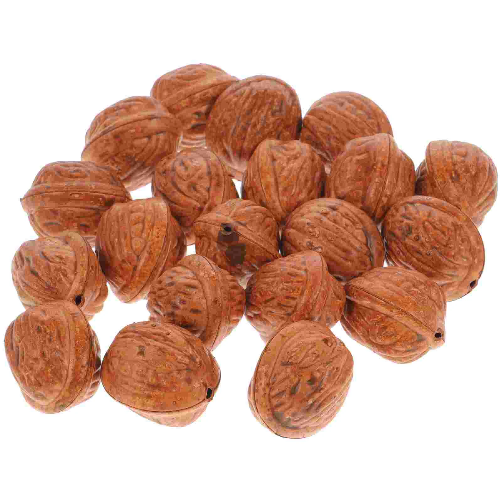 

20Pcs Simulation Walnuts Models Lifelike Nut Ornaments Retailing Store Decors Photography Prop for Home Shop