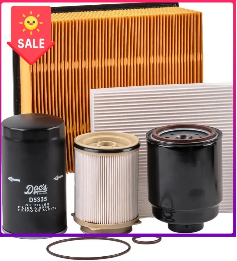 BestsellingFilter Maintenance Kit, Fits 6.7L Cummins RAM 2013-2018 | Five Matched Filters For A Complete Service, Covering Water