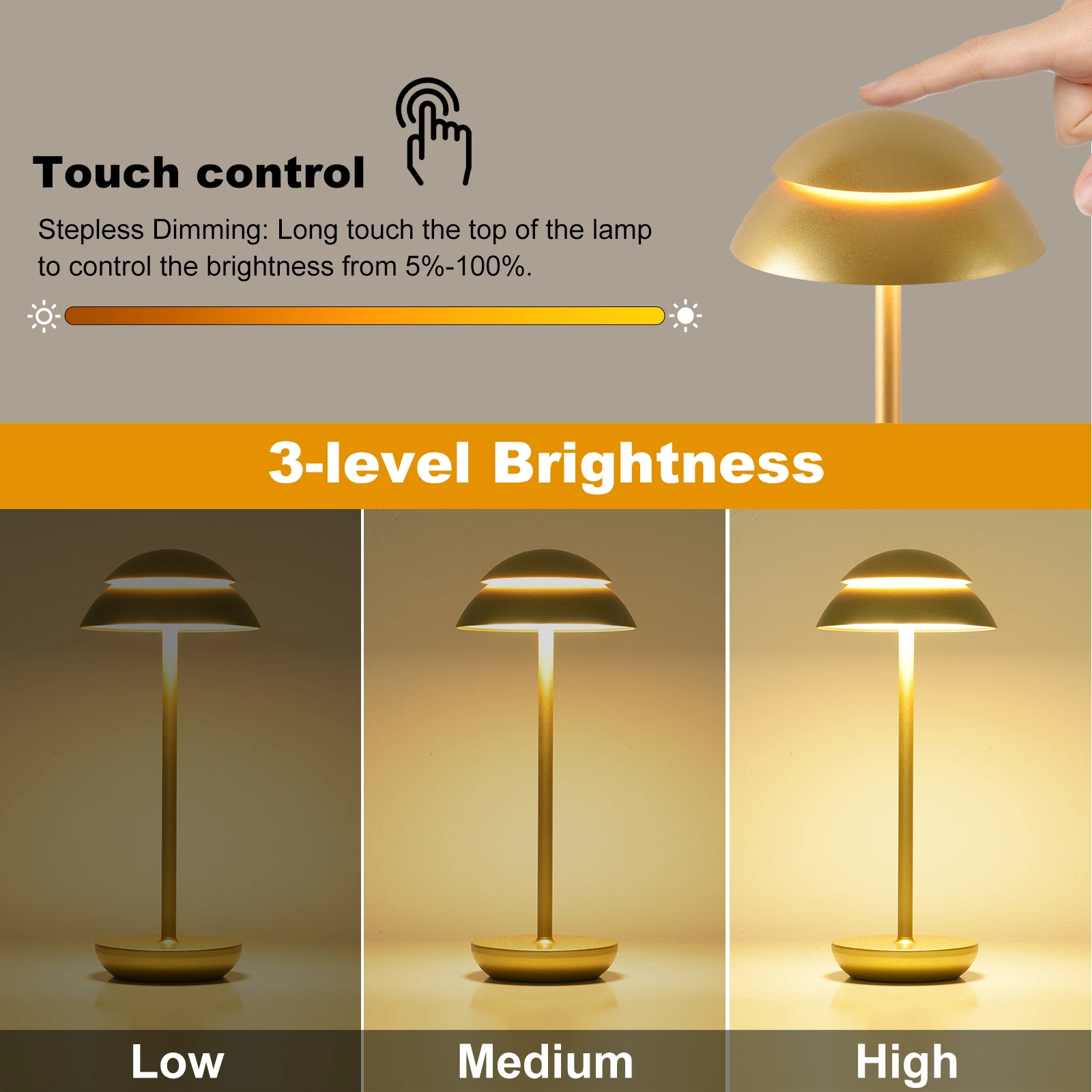 QIYIMEI Desk Lamps USB Rechargeable  Usb Rechargeable Table Lamp Bar Restaurant Ambiance Wireless Touch Lamps Lights For Hotel