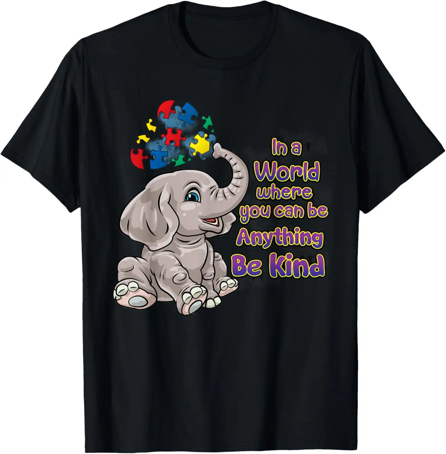 

Женская футболка с изображением аутизма Be Kind Elephant Puzzle Teacher Mom