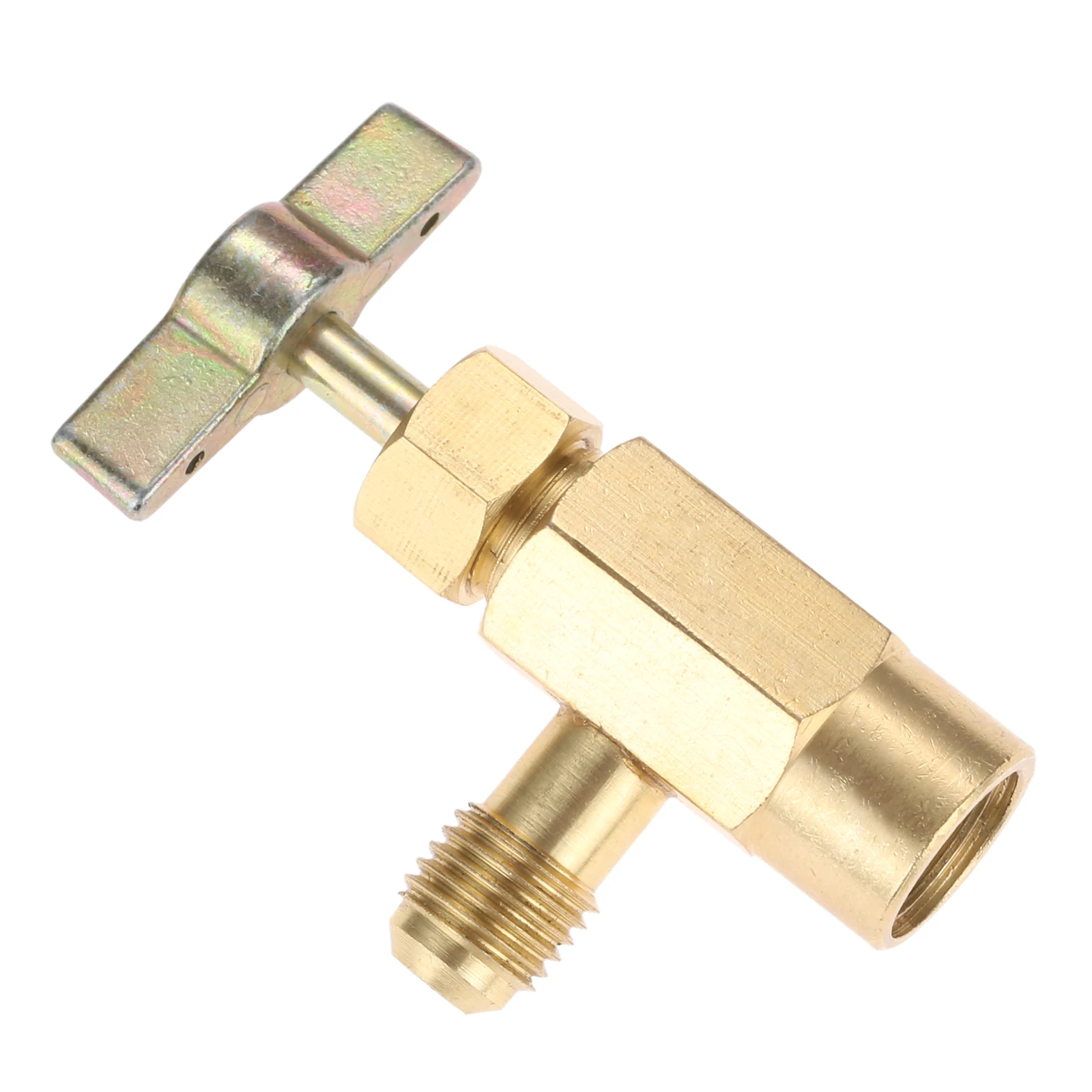 Brass R-1234YF AC Refrigerant Self-Sealing Can Bottle Tap Opener Valve Tool 1/4\