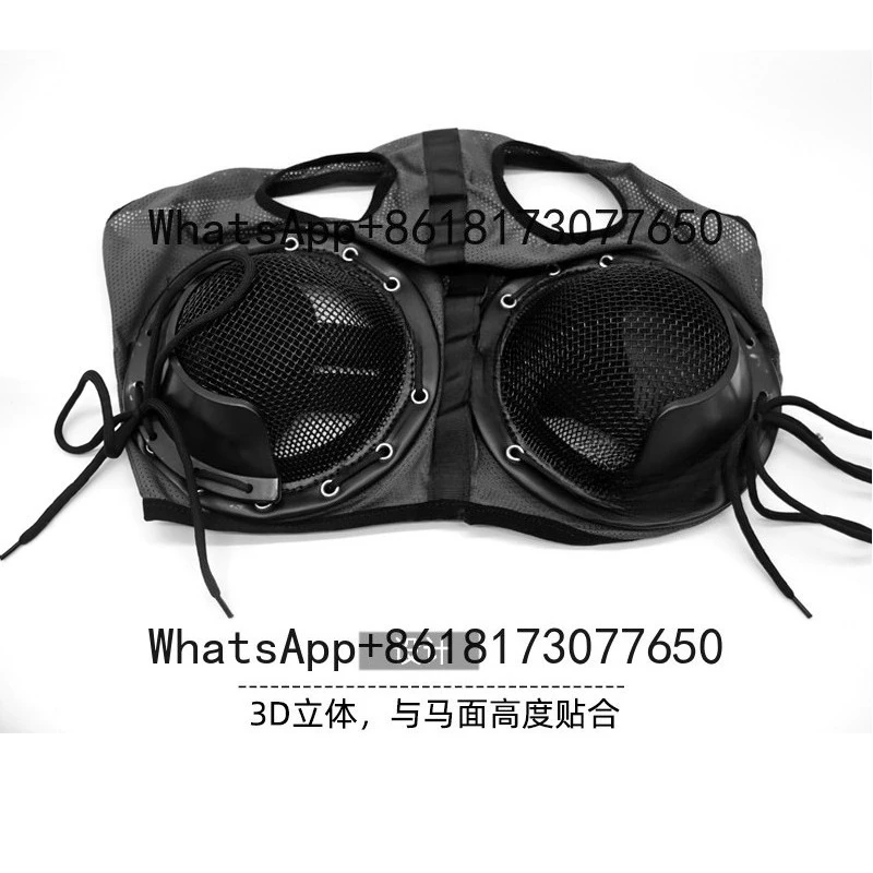 

Horse Racing Harness Cover, Windproof Eye Mask, Speed Racing with Net and Sand-proof Horse Head Cover