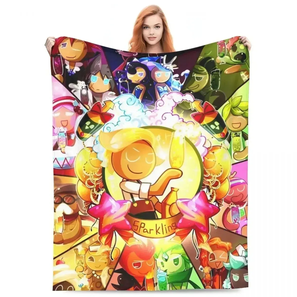 

Cookie Run Kingdom Fleece Throw Blankets Action Gacha Game Blanket for Bed Couch Super Warm Bedding Throws