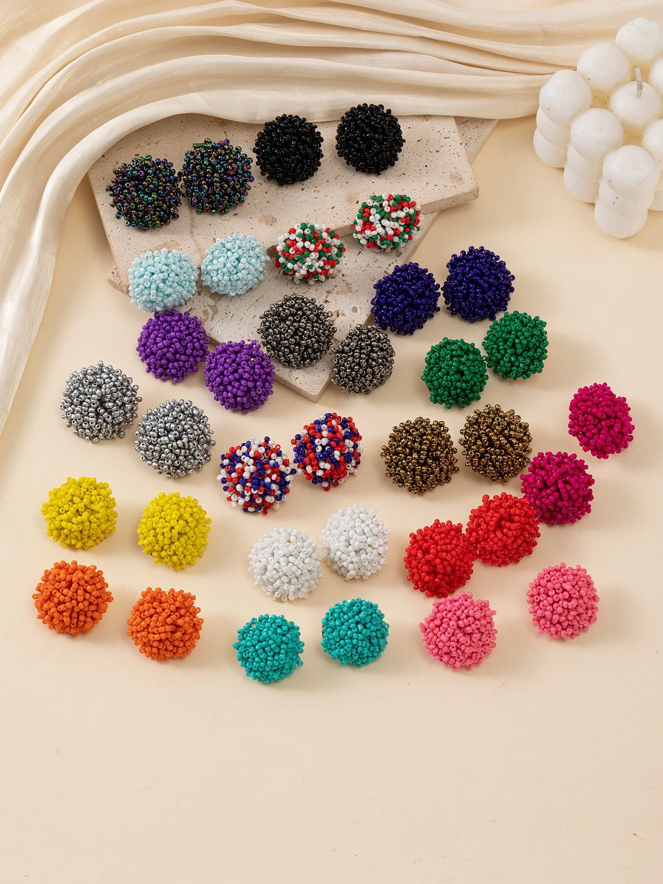 new in Bohemian Classic Ladies\' jewellery cute stud Earrings women European American Rice Bead Weaving Handmade earings jewelry