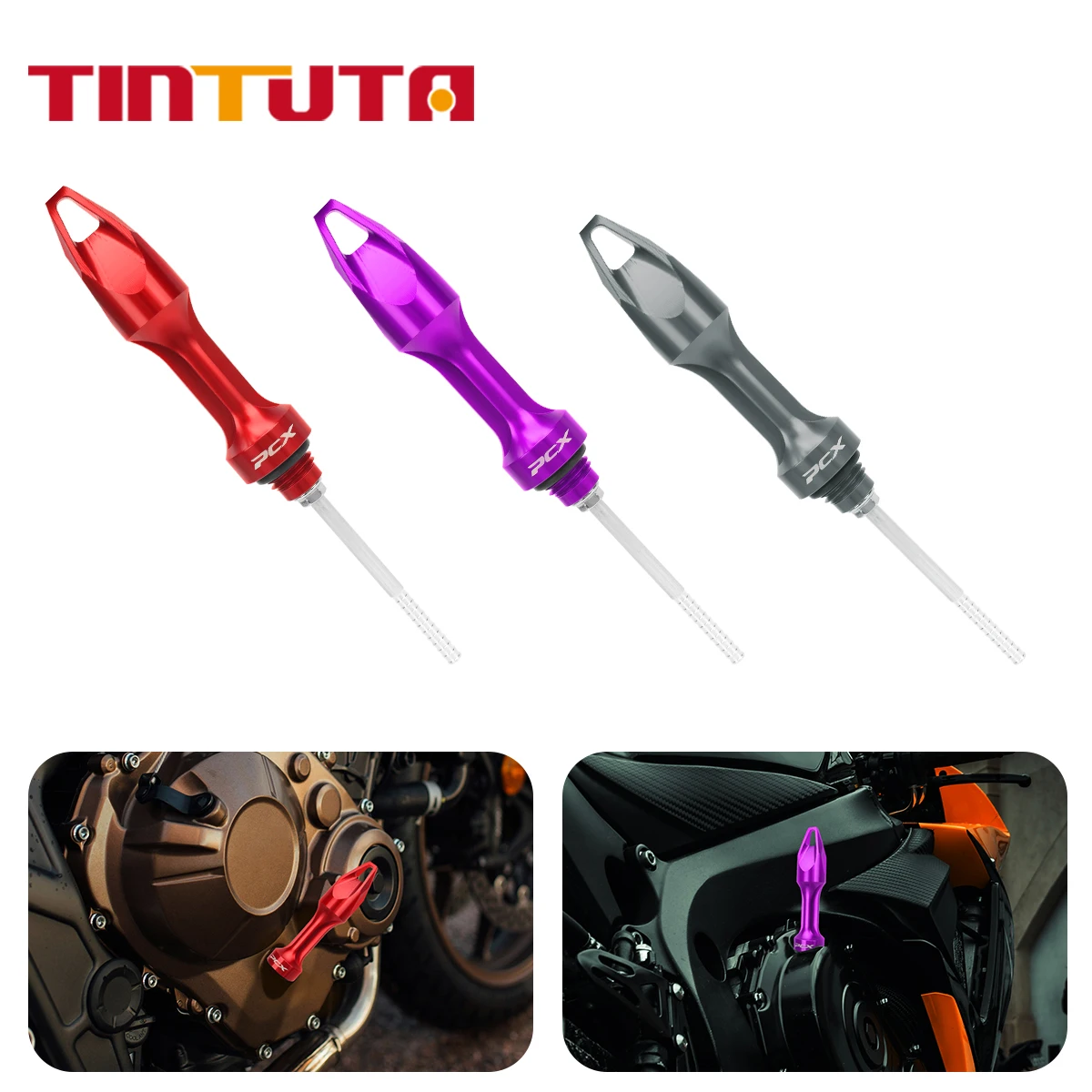 Motorcycle Aluminum Oil Ruler Probe Level Gauge For Honda PCX125 PCX150 PCX160 Engine Oil Tank Dipstick Motorcycle Accessories
