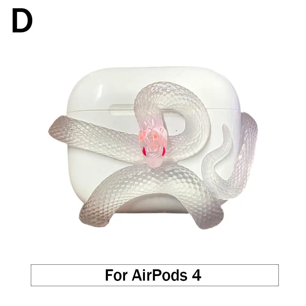 Защитный чехол в виде змеи для Airpods 4, декоративная сумка для хранения беспроводных наушников, пыленепроницаемая, устойчивая к царапинам, износостойкая G0J6